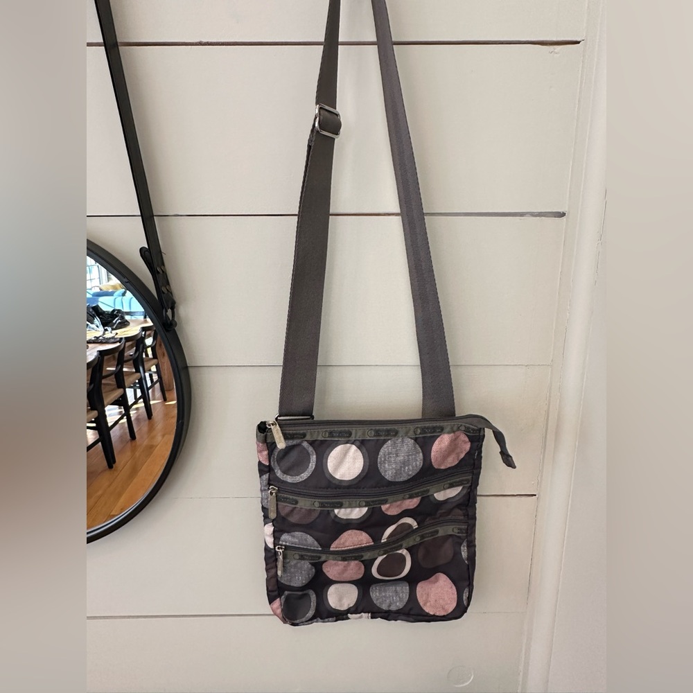 Lesportsac Kylie 3-zip Crossbody Bag in Modern Brown Design